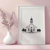 Free SVG Vector Art Church Clipart A traditional Baptist church building with a simple design, suitable for vector art projects.