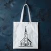 Traditional Baptist Architecture Illustration of a traditional Baptist church building with a distinctive design, suitable for vector graphics.