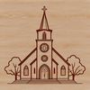 Church Icon SVG Design An SVG graphic representation of a typical Christian place of worship, designed for digital use.