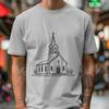 Stylized Church Illustration A stylized illustration of a church building with detailed architecture and intricate design elements.