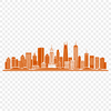 City skyline illustration created with vector art, suitable for commercial or personal use in digital designs.