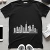 Beautiful Vector City Skyline Design A detailed vector illustration of a city skyline at sunset with tall skyscrapers and bustling streets.
