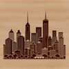 Urban Oasis SVG Illustration A stylized illustration of a city skyline with iconic skyscrapers and buildings.