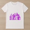 Metropolitan Landscape Vector Graphic A detailed illustration of a metropolitan city skyline with tall buildings and bustling streets.