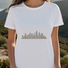 Bold Cityscape Illustration A stylized illustration of a city skyline with bold lines and geometric shapes.