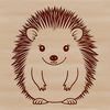 A digital illustration of a hedgehog with a bold outline and flat colors.