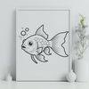 Goldfish in Motion Vector Art A colorful illustration of a goldfish in a swimming motion.