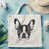 Free Beautiful Dog Clip Art Head Design An illustration of a Boston Terrier dog's head in vector format.