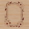 Digital SVG frame design with floral pattern for cutting machine projects.