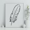 Beautiful Bird Feather Outline Vector Art An isolated outline of a bird's feather, created as a scalable vector graphic.