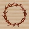 Stylized Crown of Thorns Iconography A stylized, two-dimensional representation of the Crown of Thorns from Christian iconography.