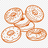 Beautiful SVG Dessert Icon A stylized illustration of a donut, designed as vector art for various digital applications.