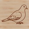 A detailed illustration of a white dove perched on a branch, created as a vector graphic.
