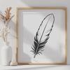 High-Quality Feather SVG Graphic A high-quality vector illustration of a feather in various sizes and styles suitable for digital crafting and design.