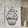 Simple Cupcake Design Illustration A vector graphic representation of a classic cupcake design, ideal for various uses in digital design projects.