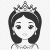 A young female princess in a traditional royal attire, suitable for clip art or vector design projects.