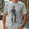 Western-themed Vector Graphic A stylized illustration of a cowboy wearing a hat and boots, suitable for cutting machines like Cricut or laser cutters.