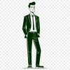 Clean Cut Silhouette Man Icon A male figure rendered as vector art in a clean and minimalist style.