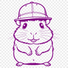 Adorable Hamster in a Fancy Hat A cute illustration of a hamster wearing a hat, suitable for use as clip art or in vector design projects.