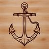 A stylized illustration of anchors in various shapes and sizes.