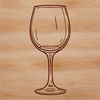 A stylized illustration of a glass filled with red wine, suitable for vector design and cutting machine projects.