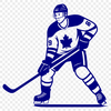 A vector graphic illustration of a hockey player in motion, highlighting the sport's dynamic movement.