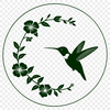 Colorful Hummingbird Perch Vector Art A colorful illustration of a hummingbird perched on a floral branch, depicted in vector format.