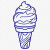 Stylized Ice Cream Dessert Graphics Vector graphic design element featuring a stylized ice cream dessert with decorative toppings.