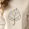 An isolated vector graphic representation of a simple leaf with smooth edges.