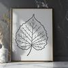 Simple Stem Vector Graphic An illustration of a single green leaf with a simple stem.