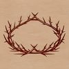 A 2D digital representation of the Crown of Thorns from Christianity, designed as vector art.