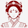 Female royalty character created as vector art for graphic design projects.
