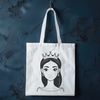 A detailed illustration of a female princess character, suitable for vector art and design.
