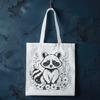 Floral Raccoon Illustration Vector Graphic A raccoon illustration with floral elements in a vector format.
