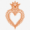 Symbolic Sacred Heart Illustration A stylized illustration of the Sacred Heart, symbolizing love and devotion in various faiths.