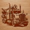 Detailed Vehicle Design An illustration of a semi truck with detailed design elements.