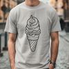 Free Ice Cream Design Image A vector design of a single serving of cold dessert with whipped topping.