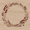 A floral wreath design made up of intricate leaves and flowers, suitable for crafting and personal projects.