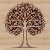 Beautiful Tree Illustration for Digital Design A detailed illustration of a tree with textured trunk and foliage, suitable for digital design projects.