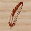 An SVG graphic representation of a feather, ideal for digital design projects.