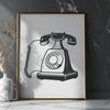 Illustration of a telephone with vector lines and shapes for use in graphic design and digital art.