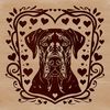 Ornate Head Graphic of a Gentle Giant A large breed dog with an ornate head illustration in vector format.