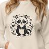 Love-Infused Raccoon Illustration Vector illustration of a raccoon with heart symbols, suitable for digital cutting machines and laser engraving.