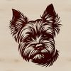 Yorkshire Terrier Head Close-up Vector Art Close-up illustration of a Yorkshire Terrier's head with detailed features.