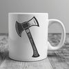 Metallic Axe Illustration A stylized illustration of a metal-headed axe with a wooden handle.