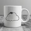 Blue Sky Background Vector Art An illustration of a single cumulus cloud floating on a bright blue background.