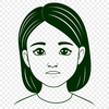 Illustrated Girl SVG Vector Graphic A young girl with a smiling face and casual attire, illustrated as a vector graphic.