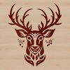 Ornate Deer Profile Graphic An ornate vector graphic of a deer's profile, ideal for use in digital art and craft applications.