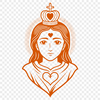 Stylized Sacred Heart Symbol A stylized representation of the Sacred Heart, suitable for vector designs and cutting machines like Cricut.