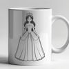 Free Digital Princess Clip Art A young female princess character depicted in an SVG format, suitable for digital use.